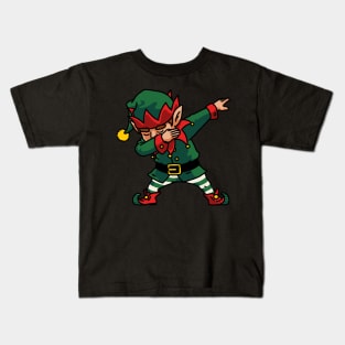 Dabbing Elf Shirt Kids Christmas Gifts Santa Helper Costume 2 Kids T-Shirt